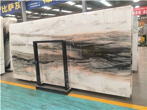 White Marble With Black Vein,Book Match,TV Backdrop,Wall Application