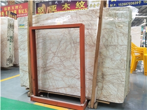 Yellowish White Marble/Golden Spider Marble Polished Slabs