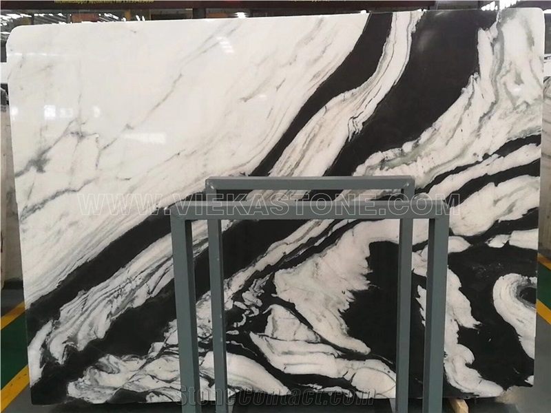 China Panda White Marble Slab &Tile,White and Black for Wall and Floor