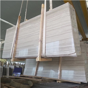 Chinese White Wood Grain Marble Slab & Tile,China Wooden Serpeggiante