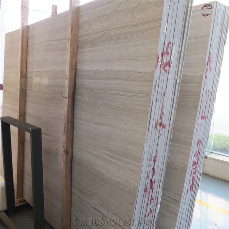 Chinese White Wood Grain Marble Slab & Tile,China Wooden Serpeggiante