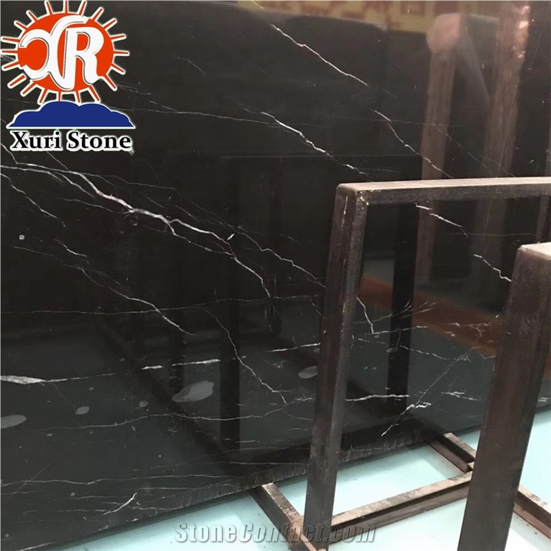 China Cheap Black with White Vein Marble Nero Marquina Marble Big Slab