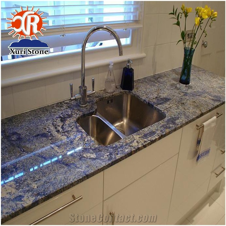 High Quality Azul Blue Bahia Granite Kitchen Countertops