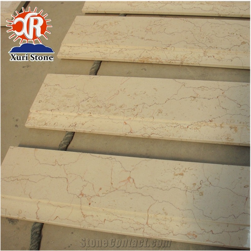 High Quality Natural Stone Shell Beige Red Line Marble