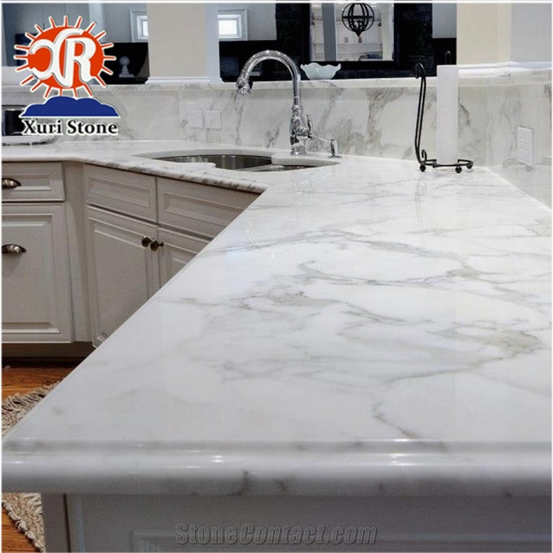 Ltaly Calacatta White Marble Kitchen Countertops Island Tops from China ...