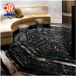 Natural Cheap Silver Dragon Black Marble Tiles for Flooring Project