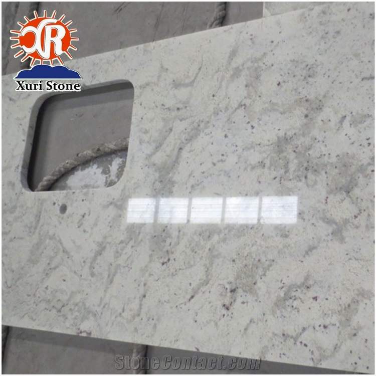 Sri Lanka Block Sources Andromeda White Granite Prefab Countertop