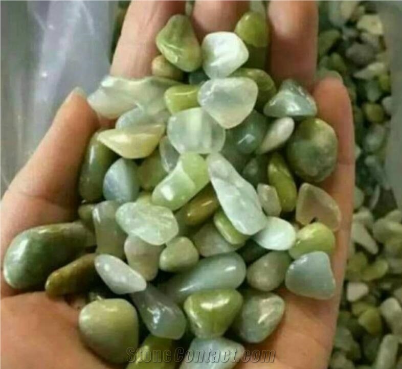 Jade Green Natural Stone Small Size Pebbles