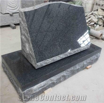 Natural Black Granite Polish / Natural Split Finish Headstone/Tombston