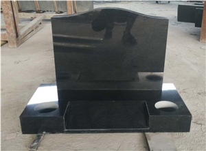 Natural Black Granite Polished Serp Top Monument America Style