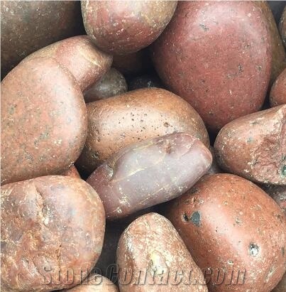 Natural River Stone Red Polished Garden Decoration Washed Pebbles