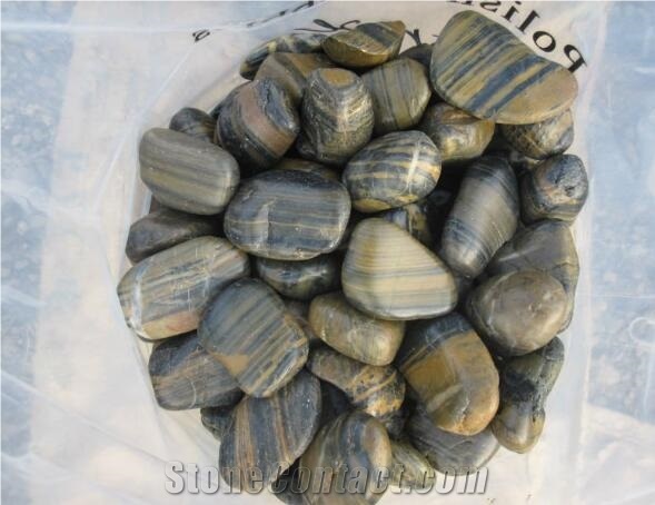 Polished Black Pebble Stone/Black River Stone