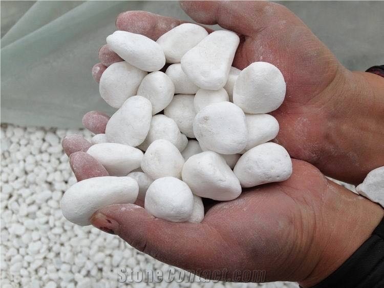 Pure White Snow White Pebble Stone Tumbled Export Quanlity