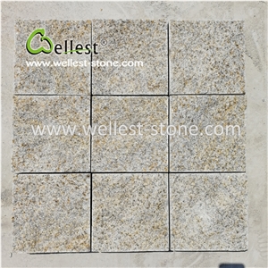 Beige Split Granite Cube Stone for Patio Pathway Parking Place