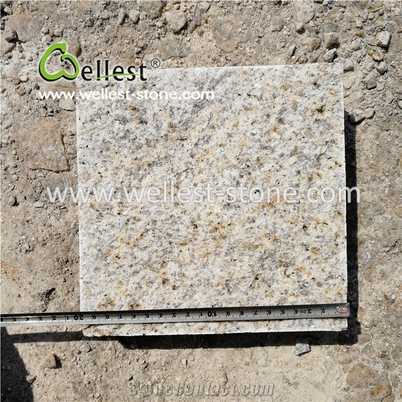 Beige Split Granite Cube Stone for Patio Pathway Parking Place