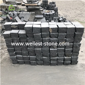 G684 Black Granite Cube Stone with Flamed Finish,Other Semi-Flamed