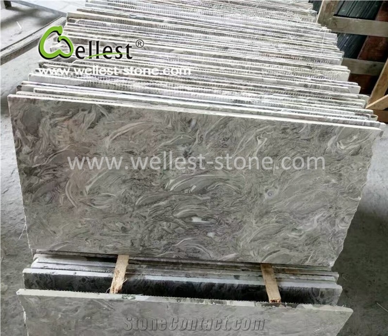 Light Brown/Grey Marble Tile for Floor Covering Wall Cladding