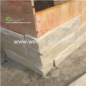 Mushroom Wall Cladding,White Quartzite Corner Stone for Exterior Wall