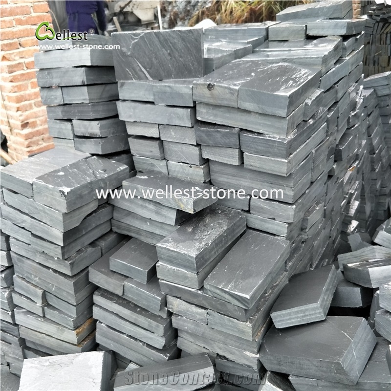 Natural Slate Stone Cobble Stone for Floor Tile and Wall Tile Honed