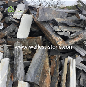 Natural Split Rusty Slate Stacked Stone for Wall Cladding,Brick Stone