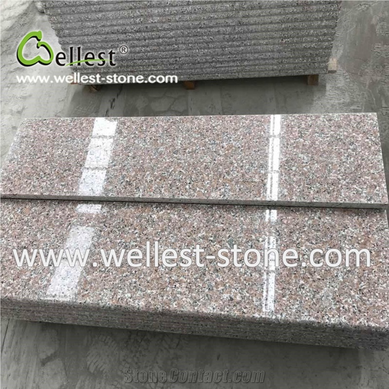 Pink Granite Steps with Bullnose Edge Stairs&Riser