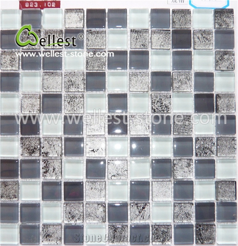 Plenty Mixed-Color Glass Mosaic Tile for Swimming Pool Bathroom