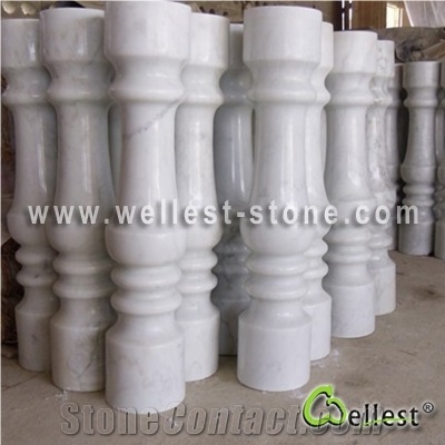 Polish White Marble Balustrade/Baluster for Hall Stair Passageway