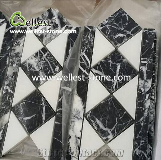 Polished Marbles Mosaic Tile,Mosaic Pattern Wall and Floor Mosaic