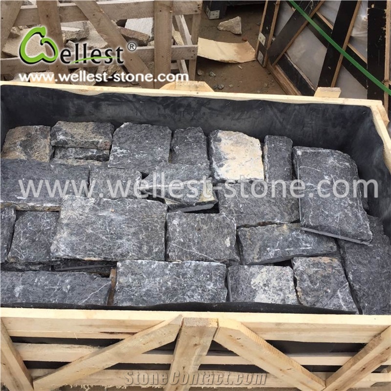Rectangle Black & Brown Limestone Fieldstone for Floor Wall Covering