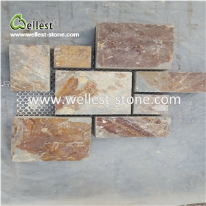 Rusty Slate Stone Sets Loose Stone Meshed for Floor Covering