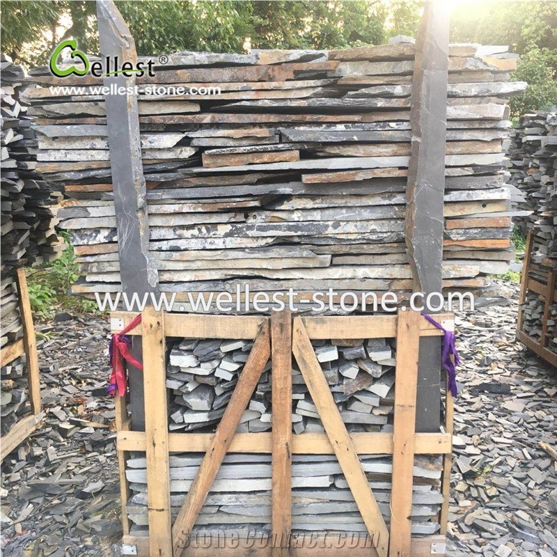 Rusty Slate Stone Veneer,Loose Stone for Exterior Wall Cladding Garden