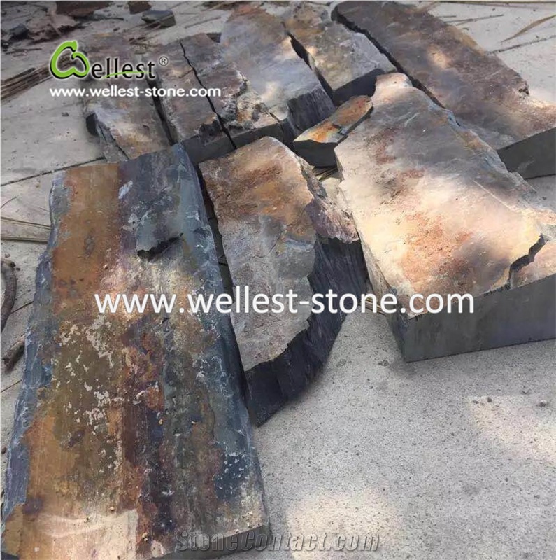 Rusty Slate Stone Veneer,Loose Stone for Exterior Wall Cladding Garden
