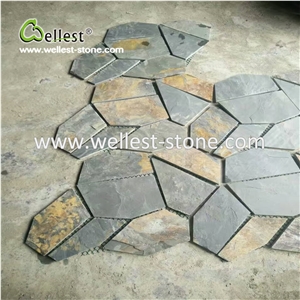 Slate Mesh Flagstone Stone Paving Sets for Paver Patio Floor Tile