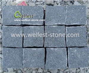 Split Black Granite Cobble / Cube Stone for Walkway,Driveway,Parking