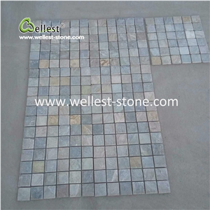Tumbled Finish Slate Mosaic Tile for Floor and Wall Covering Slatetile