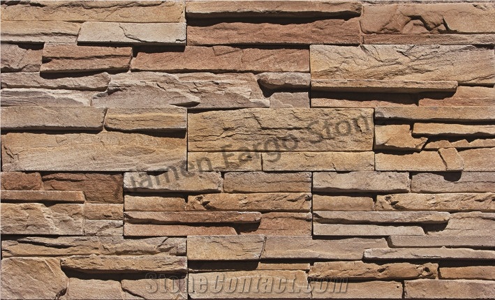 Fargo Manufactured Stone Veneer, Beige Faux Stone Wall Panels