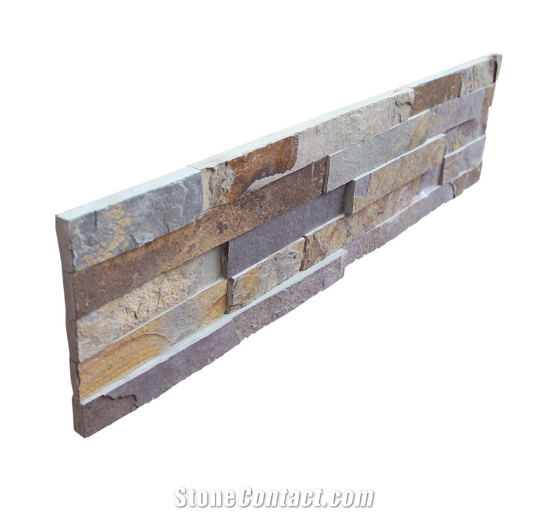 China Rusty Slate Brown Ledge Stone for Wall Cladding Panel