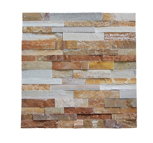 Yellow Wooden Vein Slate Cultured Stone/Stacked Stone Wall Panel