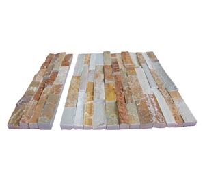 Yellow Wooden Vein Slate Cultured Stone/Stacked Stone Wall Panel