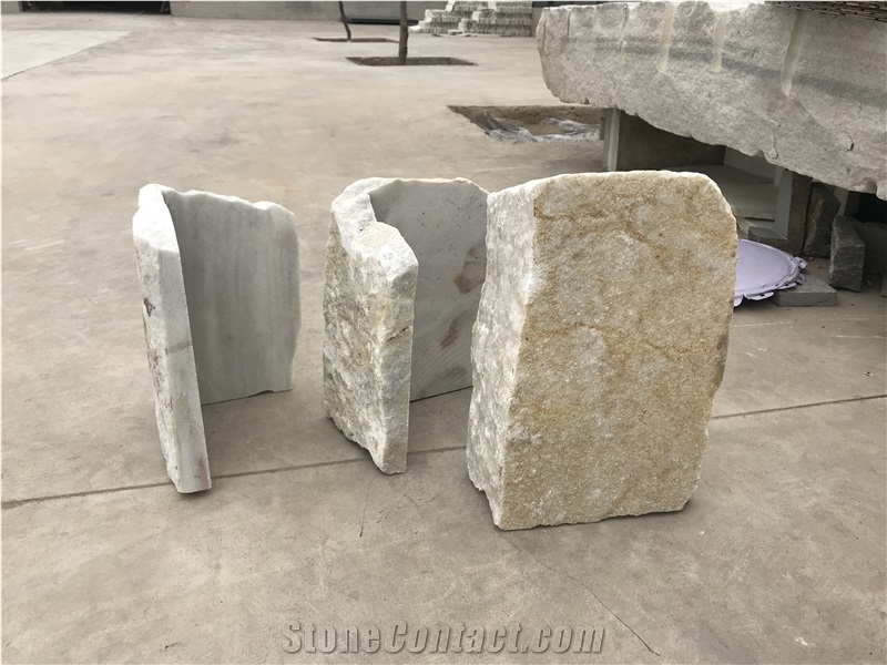 Natural White Quartzite Loose Stone Tiles, Wall Tiles