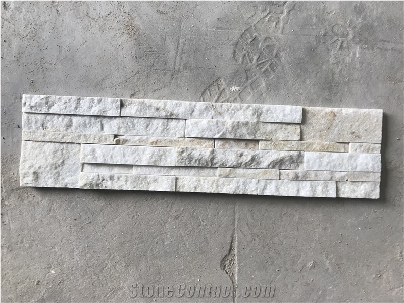 White Quartzite Stacked Stone, Natural Culture Stone, Ledge Stone
