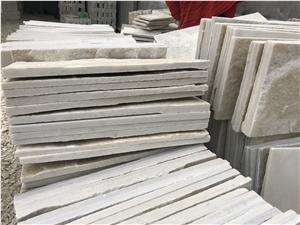 White Quartzite Wall Tiles in Natural Surface Natural Thickness