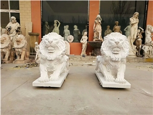 China Stone Carvings Granite Marble Lion Sculptures Landscape