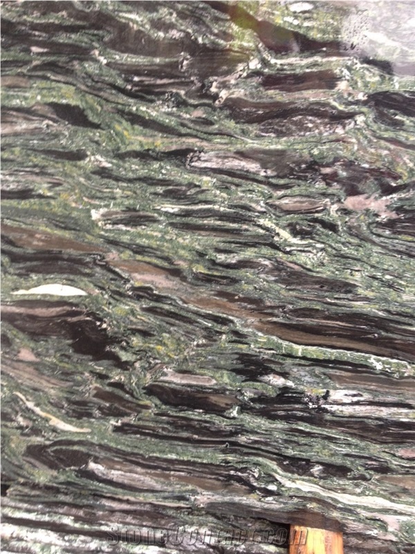 Bamboo Leafage Green Granite Slabs&Tiles,Sea Wave Green Granite