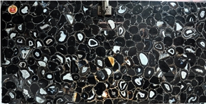 Black Agate Black Gemstone Luxury Natural Black Stone Slabs&Tiles