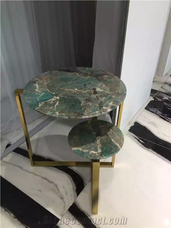 Luxury Stone Green Granite Stone Tabletops, Table Sets