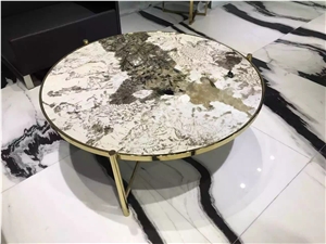 Silver Mountain Snow Granite Round Tabletops,Countertops,Table Sets