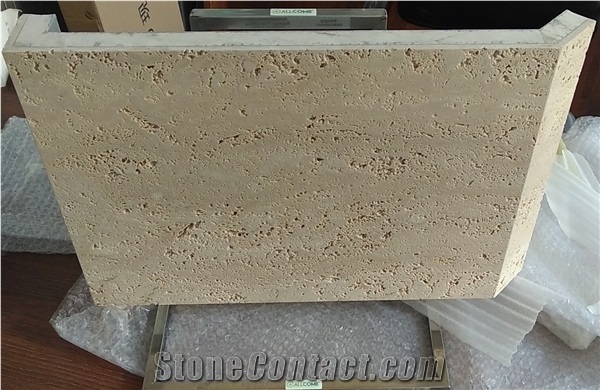 Vein Cut Unfilled Roman Travertine Honeycomb-Backed Stone Panels
