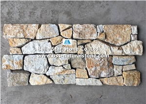 Beige Limestone Culture Stacked Ledge Ashlar Stone Veneer
