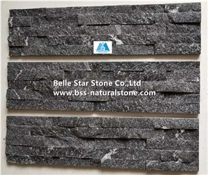 Black Galaxy Granite Culture Stacked Ledge Stone Cladding Veneer Panel